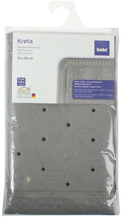 Bademåtte Antiskrid PVC Kreta Grå 72x36 cm