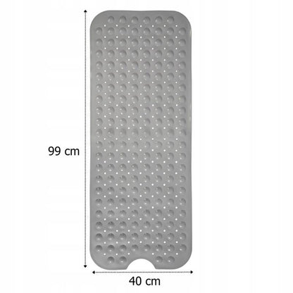 Bademåtte Antiskrid 99x40 cm Grå PVC til Badekar 1 stk.