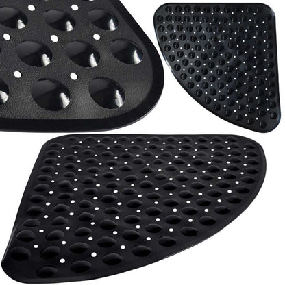 Hjørne Bademåtte Antiskrid 54x54 cm Sort PVC