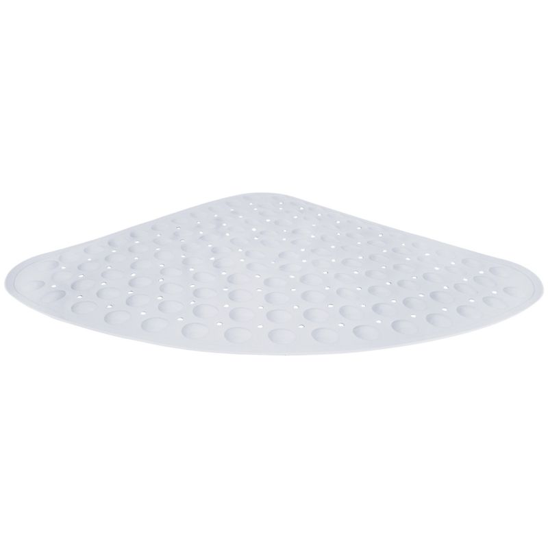 Hjørne Bademåtte 54x54 cm Hvid Antiskrid PVC 1 stk.