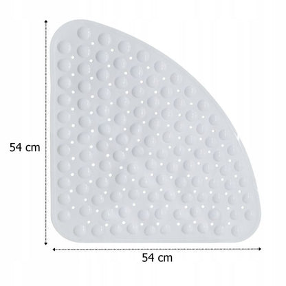 Hjørne Bademåtte 54x54 cm Hvid Antiskrid PVC 1 stk.