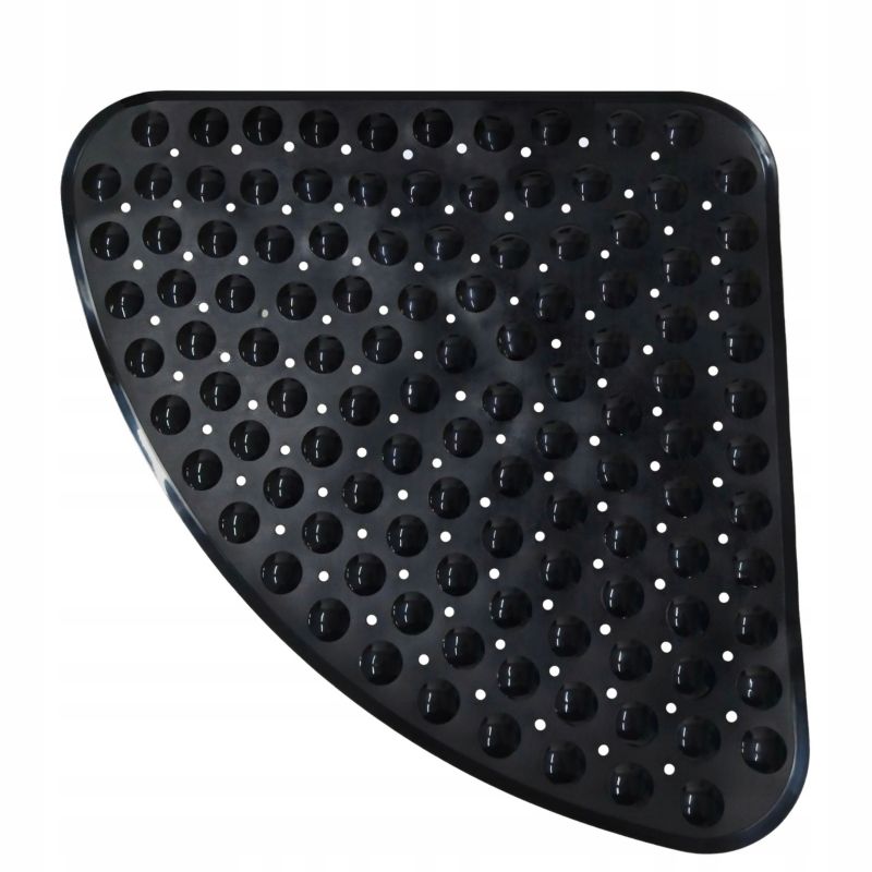 Hjørne Bademåtte Antiskrid 54x54 cm Sort PVC 1 stk.