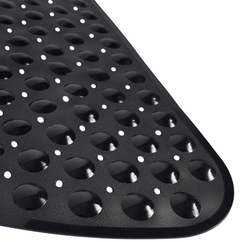 Hjørne Bademåtte Antiskrid 54x54 cm Sort PVC 1 stk.