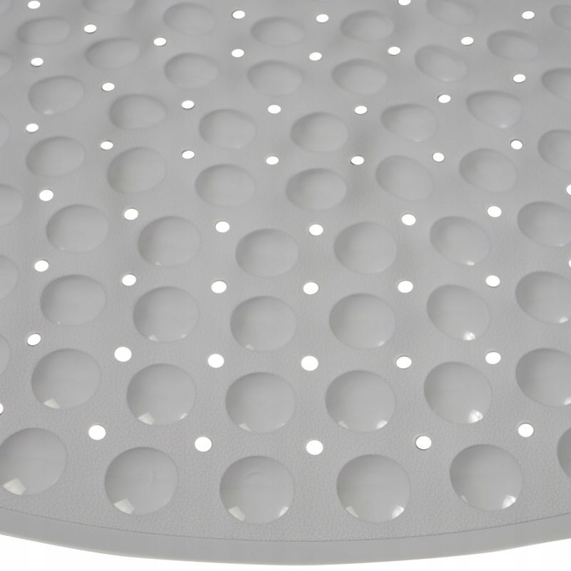 Hjørne Bademåtte Antiskrid 54x54 cm Grå PVC 1 stk.