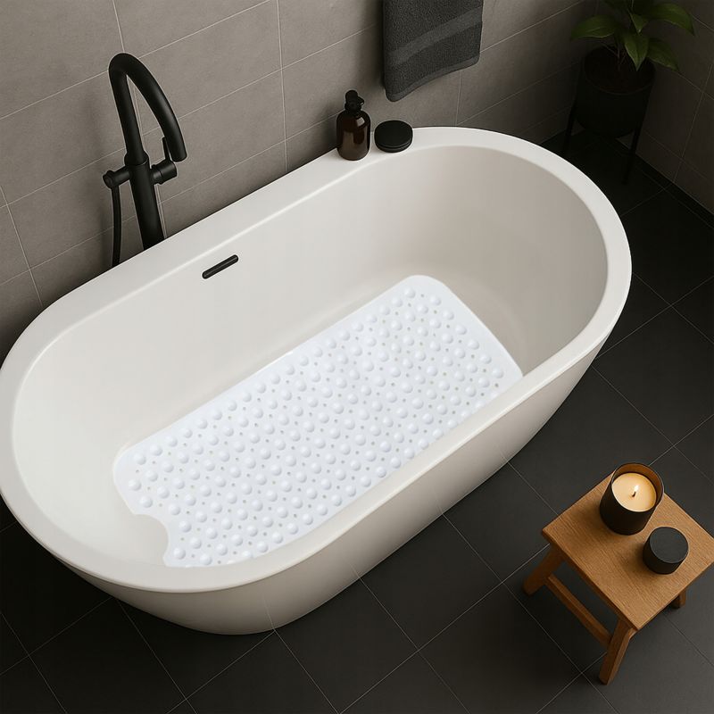Bademåtte Antiskrid Hvid 99x40 cm PVC