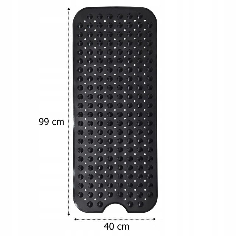 Bademåtte Antiskrid Sort 99x40 cm PVC