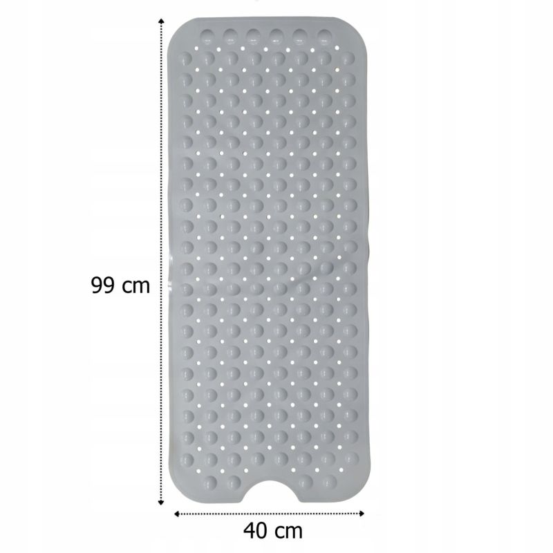 Bademåtte Antiskrid Grå 99x40 cm PVC