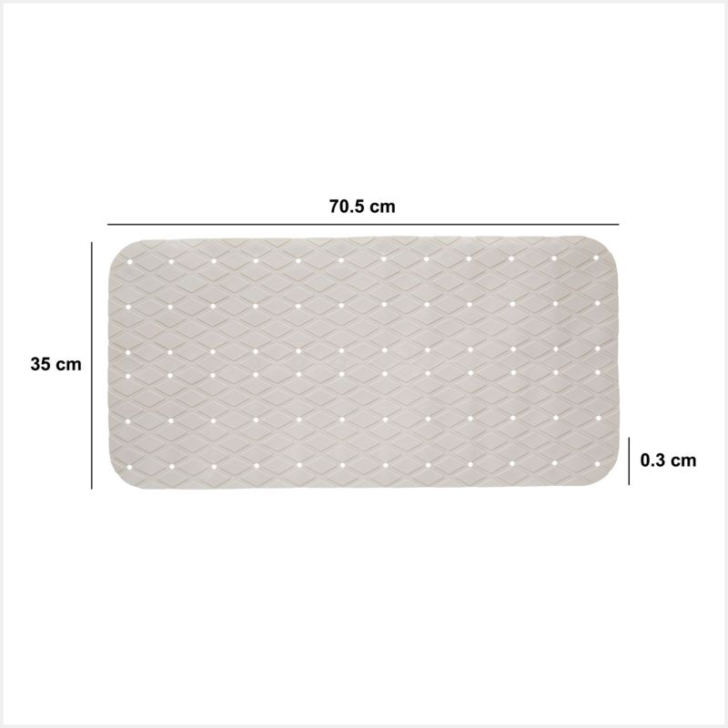 Bademåtte 70x35 cm Beige Antiskrid PVC 1 stk. | 3560233018847