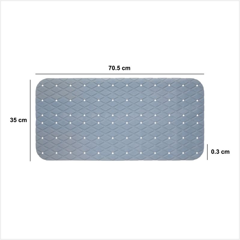 Bademåtte 70x35 cm Blå Skridsikker PVC 1 stk.