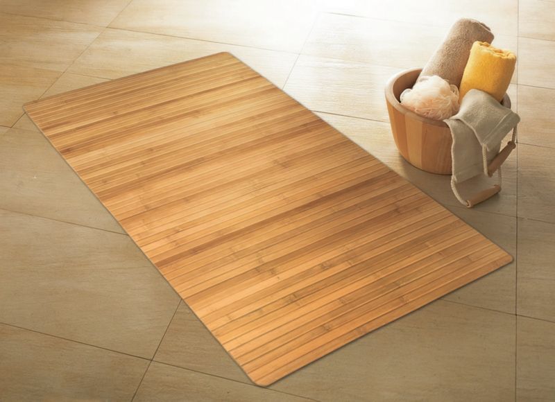 Bambus Bademåtte Antiskrid 115x60 cm Brun 1 stk. | 4004478164727