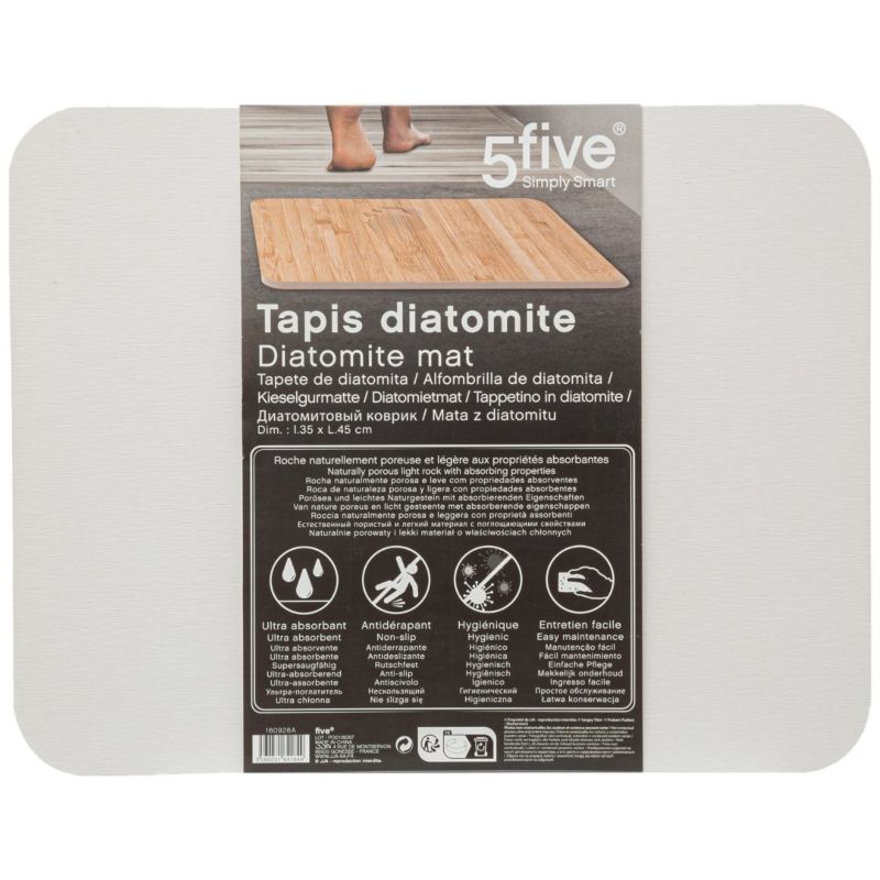 Diatomit Bademåtte 35x45 cm Beige Antiskrid 1 stk.