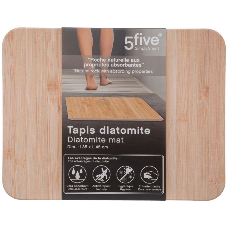 Diatomit Bademåtte 35x45 cm Beige Antiskrid 1 stk.