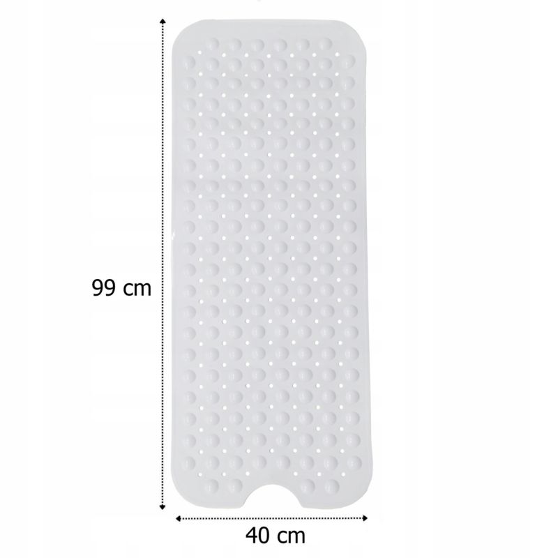 Bademåtte 99x40 cm Hvid Antiskrid PVC til Badekar 1 stk.