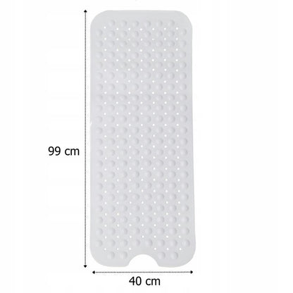Bademåtte 99x40 cm Hvid Antiskrid PVC til Badekar 1 stk.