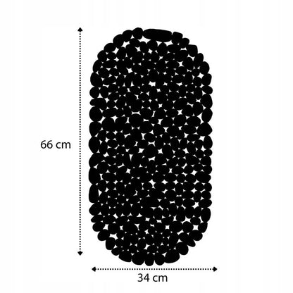 Bademåtte Sort Antiskrid 66x34 cm PVC