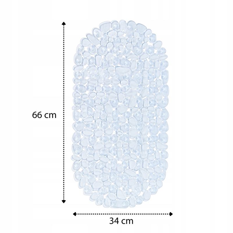 Bademåtte Transparent Antiskrid 66x34 cm PVC 1 stk.