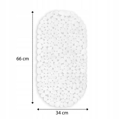 Bademåtte Hvid Antiskrid 66x34 cm PVC 1 stk.