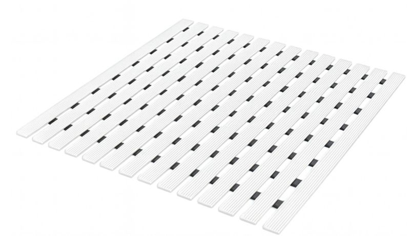 Antiskrid Bademåtte 43x60 cm Hvid PVC 9 mm 5907378742622