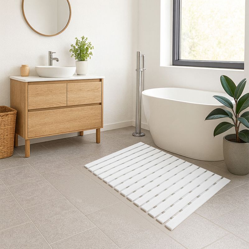 Antiskrid Bademåtte 43x60 cm Hvid PVC 9 mm 5907378742622