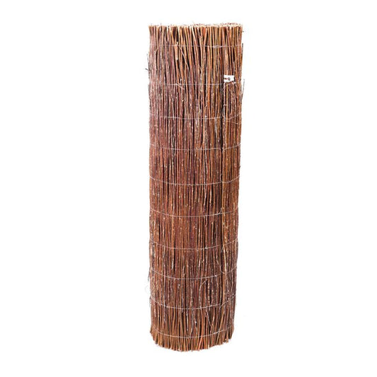 Naturlig pileflet balkonmåtte 100 x 500 cm i brun
