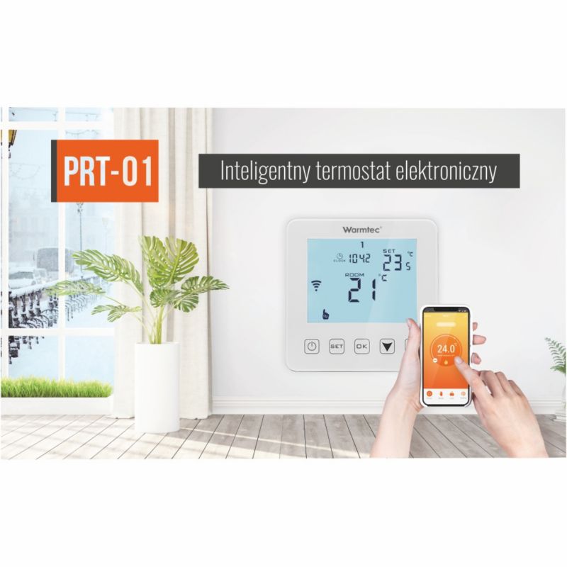Varmemåtte 1,5 m² 100W/m² med Wi-Fi Termostat Hvid DSE-15/PRT-01