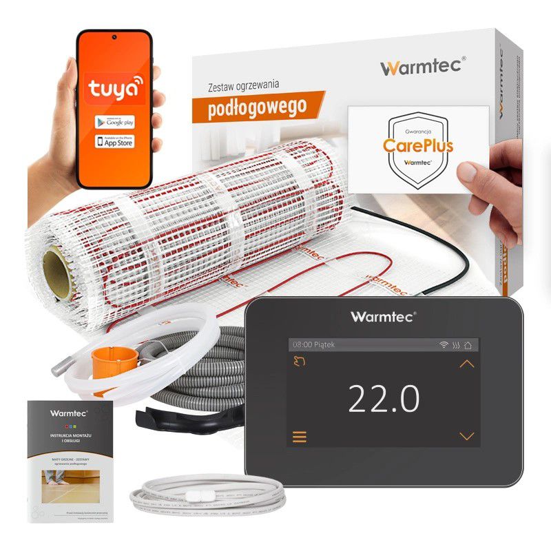 Varmemåtte DS2-200/XTS 20 m² 170W/m² Sort med WiFi Termostat