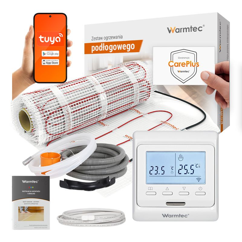 Varmemåtte 2 m² 170 W/m² med WiFi Termostat Hvid DS2-20/T510