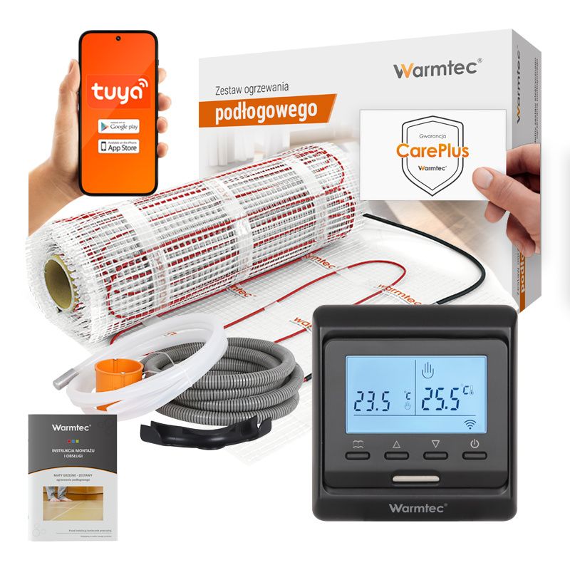 Varmemåtte under Klinker 2 m² 170W/m² WiFi Sort Sæt DS2-20/T510