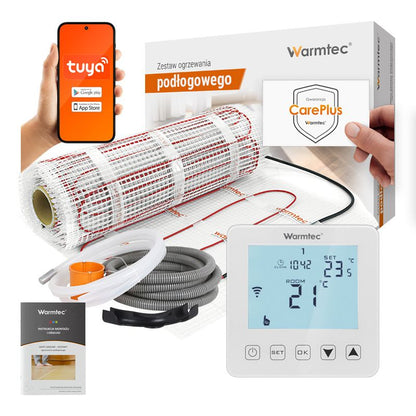 Varmemåtte 3 m² 170W/m² med WiFi Termostat Hvid