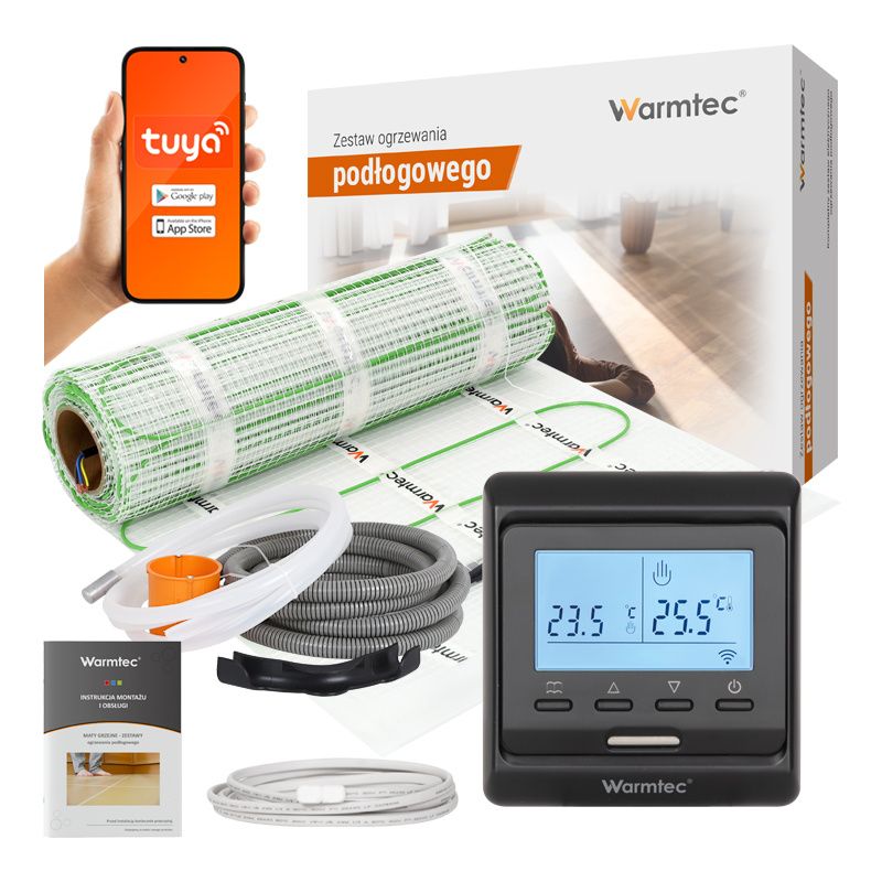 Varmemåtte DSE-40/T510 4 m² 100W/m² Wi-Fi Sort