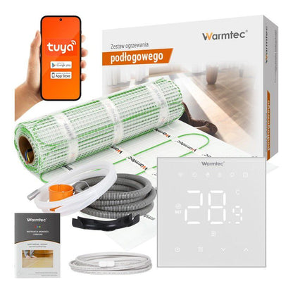 Varmemåtte 5 m² 100W/m² med Wi-Fi Termostat Hvid DSE-50/XRT01