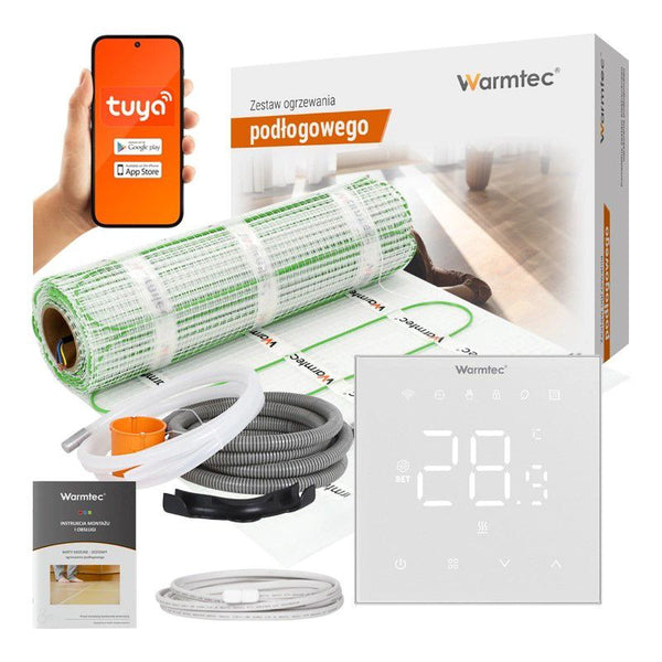Varmemåtte 5 m² 100W/m² med Wi-Fi Termostat Hvid DSE-50/XRT01
