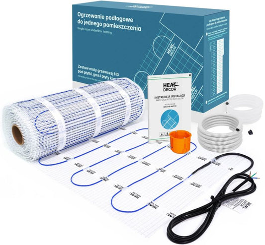 HD-måtte til fliser 150 W/m² 50 cm komplet sæt 1 m²