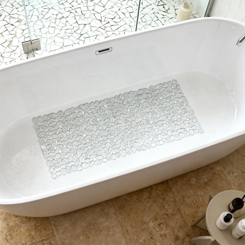 Bademåtte til badekar 40 x 70 cm Transparent Antiskrid PVC
