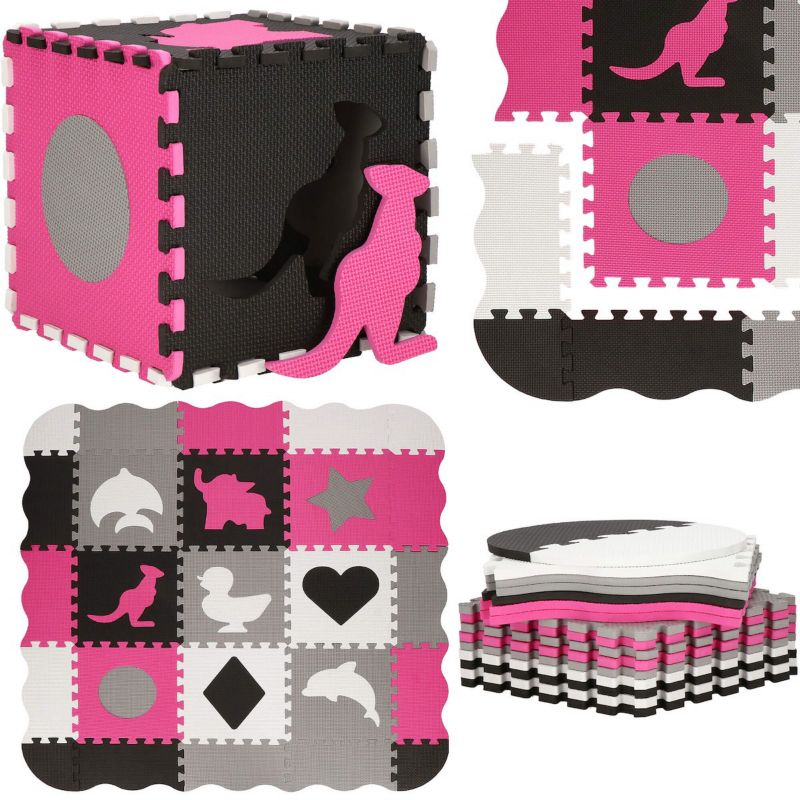 Springos skumlegemåtte 120x120 cm puslespil til børn multifarvet EVA-skum 1 stk.