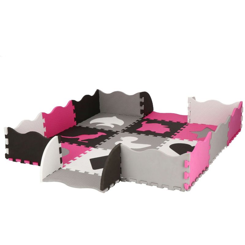 Springos skumlegemåtte 120x120 cm puslespil til børn multifarvet EVA-skum 1 stk.