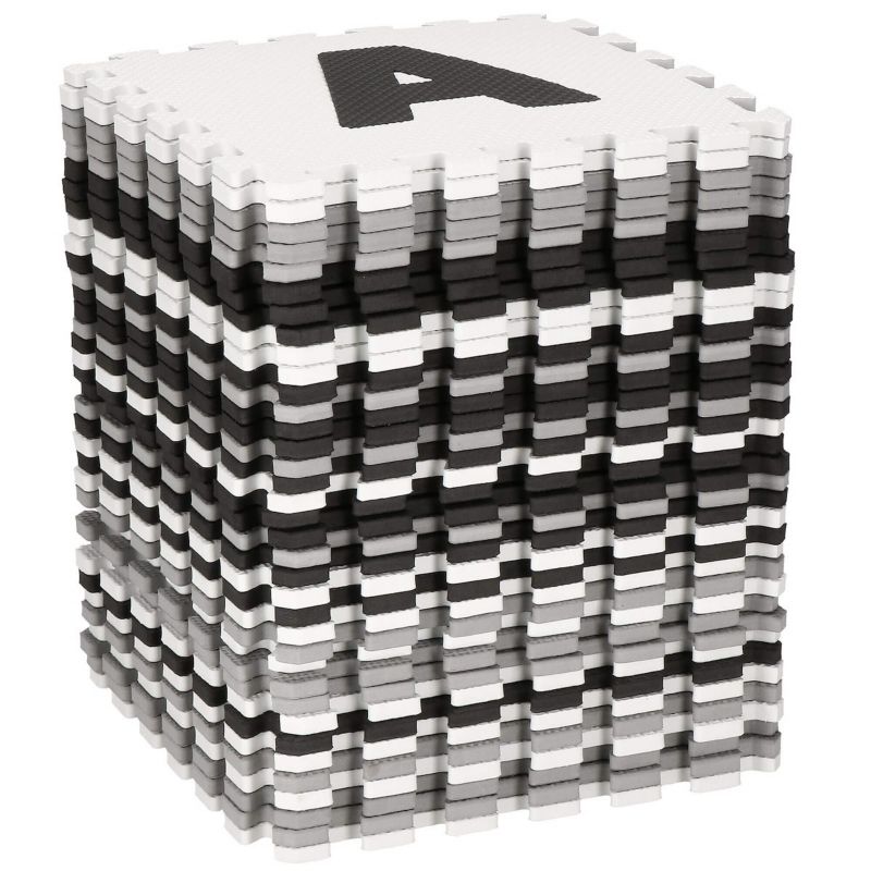 Springos skumgummimåtte med alfabet og tal, 175x175 cm puslespil til børn i EVA-skum, 1 stk.