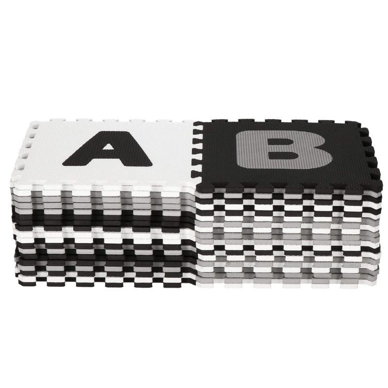 Springos skumgummimåtte med alfabet og tal, 175x175 cm puslespil til børn i EVA-skum, 1 stk.
