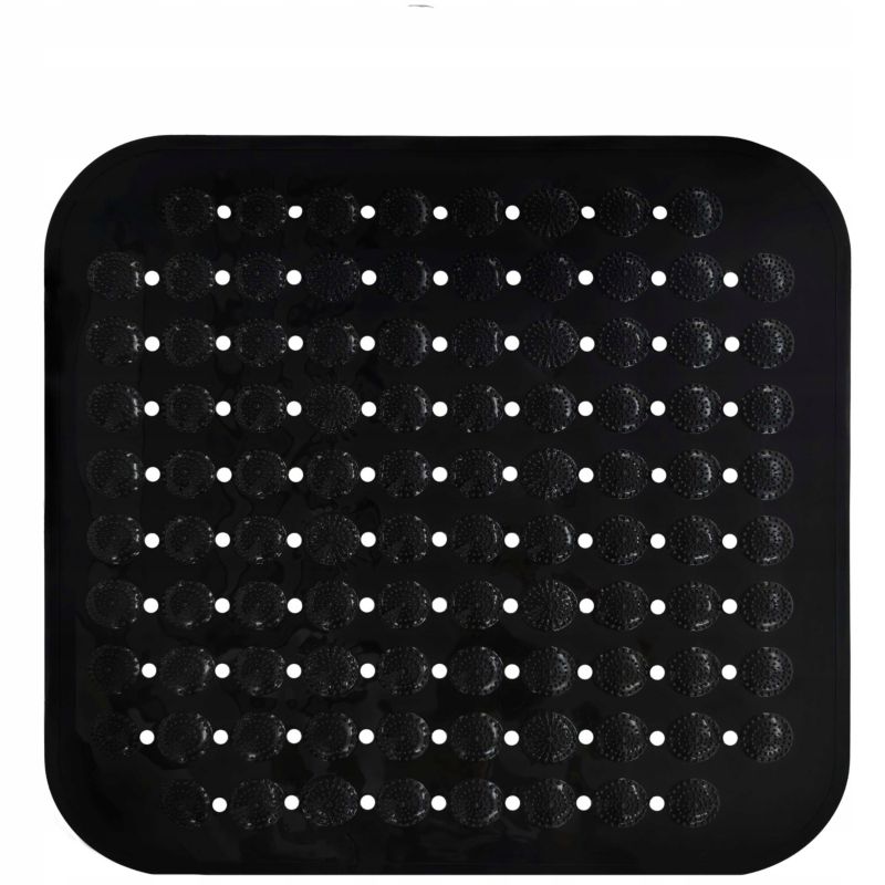 Antiskridmåtte til Bruser 43,5x43,5 cm Sort PVC 1 stk.
