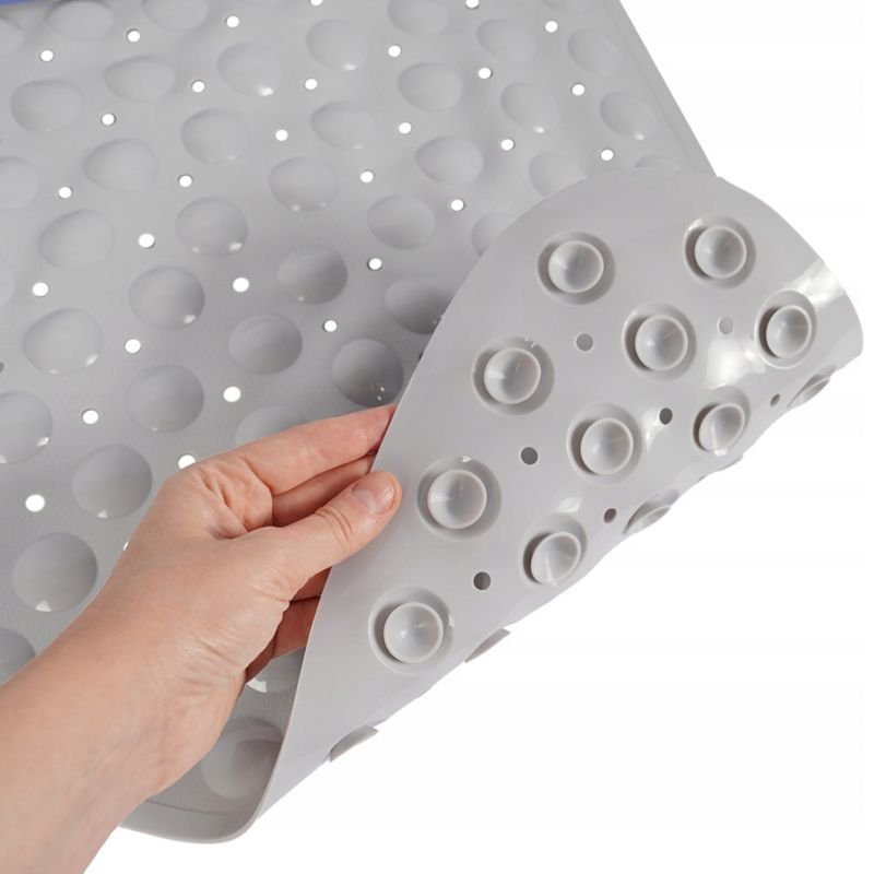Hjørne Bademåtte Antiskrid Grå 54x54 cm PVC