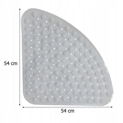 Hjørne Bademåtte Antiskrid Grå 54x54 cm PVC