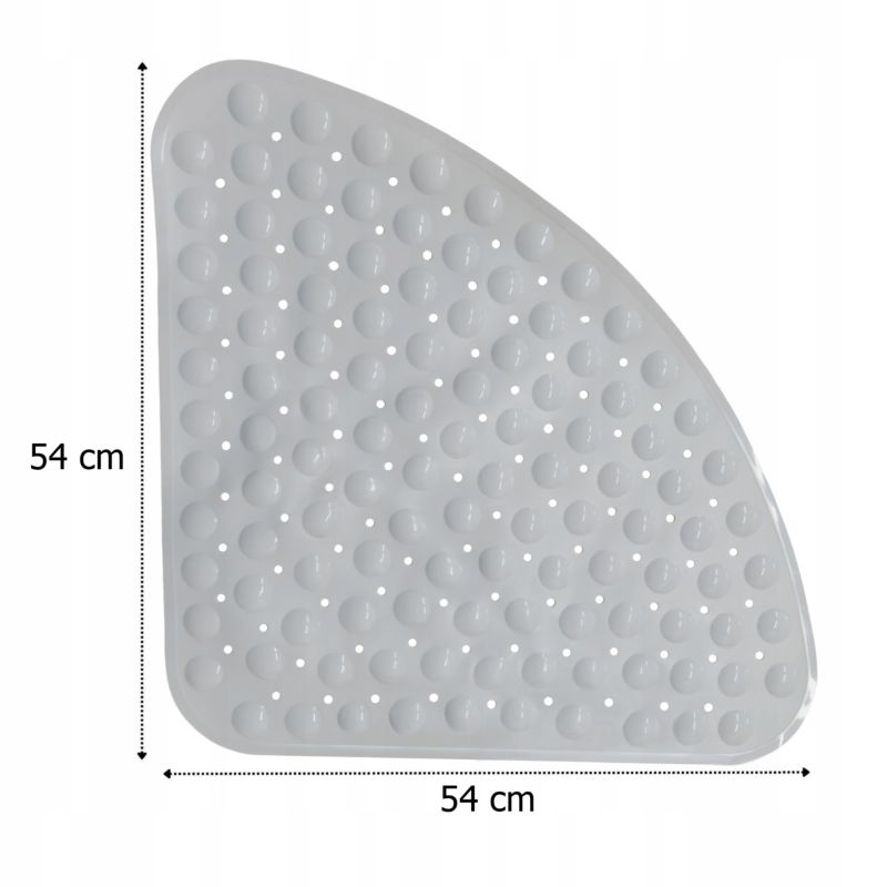 Hjørne Bademåtte Antiskrid Grå 54x54 cm PVC