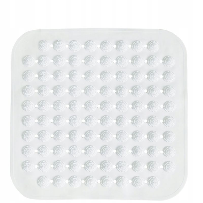 Bademåtte 43,5x43,5 cm Skridsikker Hvid PVC 1 stk.