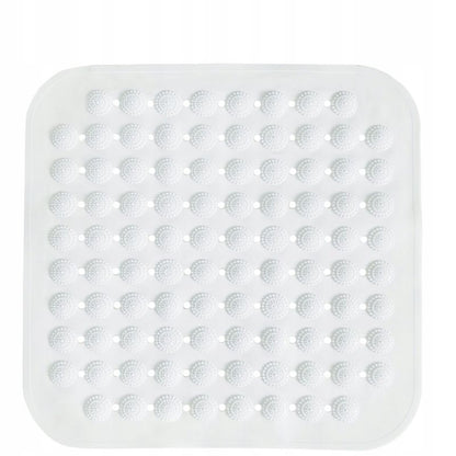Bademåtte 43,5x43,5 cm Skridsikker Hvid PVC 1 stk.