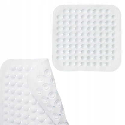 Bademåtte 43,5x43,5 cm Skridsikker Hvid PVC 1 stk.