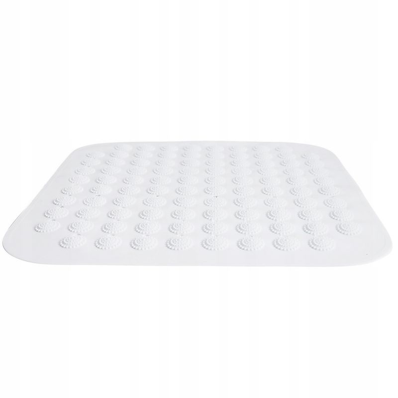 Bademåtte 43,5x43,5 cm Skridsikker Hvid PVC 1 stk.