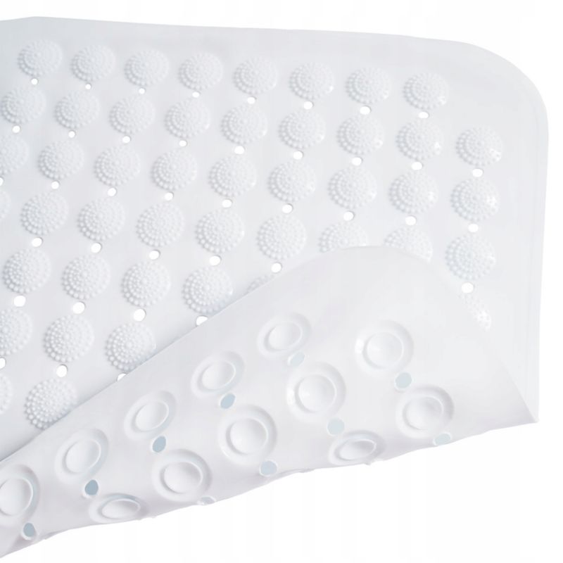 Bademåtte 43,5x43,5 cm Skridsikker Hvid PVC 1 stk.