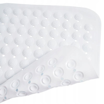 Bademåtte 43,5x43,5 cm Skridsikker Hvid PVC 1 stk.