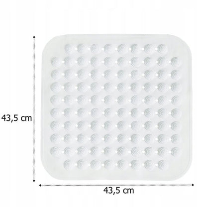 Bademåtte 43,5x43,5 cm Skridsikker Hvid PVC 1 stk.