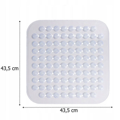 Bademåtte 43,5x43,5 cm Transparent Skridsikker 1 stk. | 5905923651948
